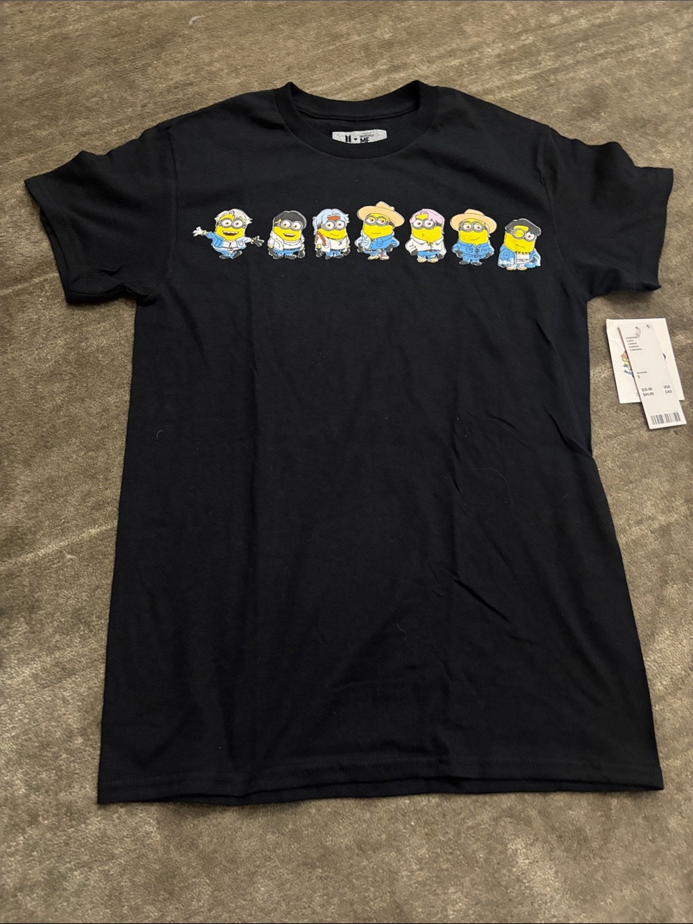 Urban Outfitters Black Graphic Minions Short Sleeve Tee